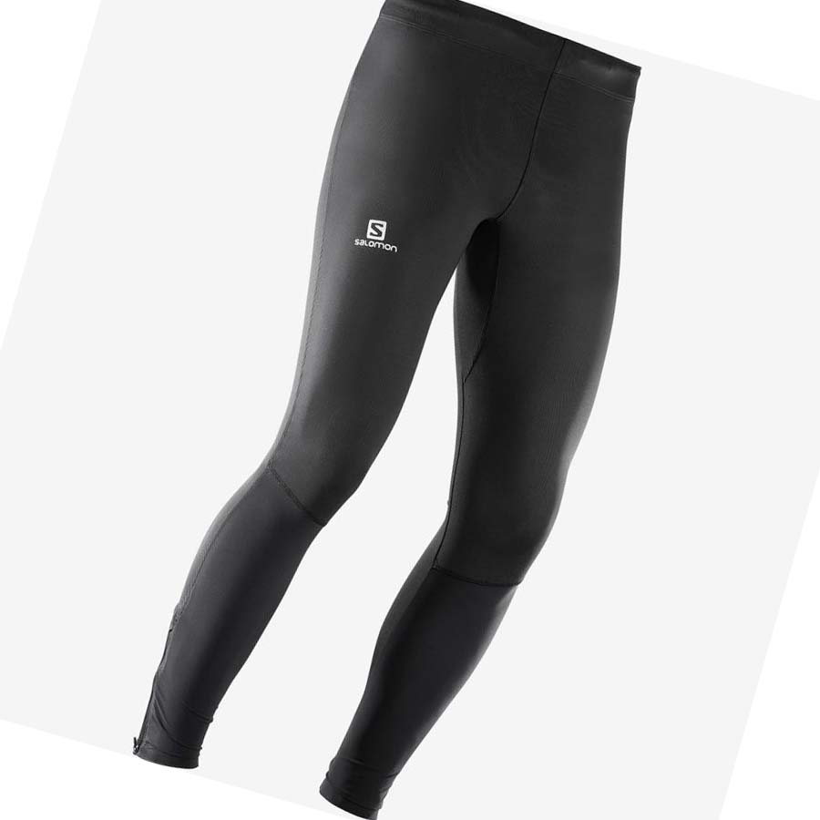 Pantalones Salomon AGILE LONG Hombre Negros Amarillos | MX 3194ZUT